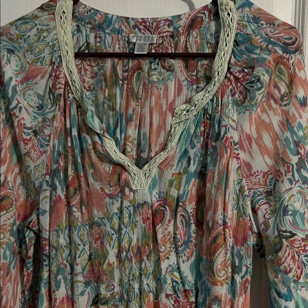 Spense Colorful Paisley Women's Blouse